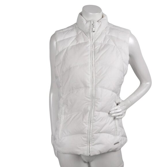 Mondetta Sport Down Puffer Vest Quilted Full Zipper Front Feathers White Small - Picture 1 of 6